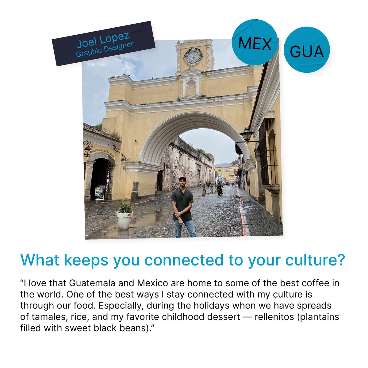 VeraCreativeInc's tweet photo. In celebration of Hispanic Heritage Month, we asked our Latino team members what keeps them connected to their culture. Embracing our heritage not only allows us to understand and appreciate our past, but it also serves as inspiration for cultivating creativity. #latinoagency https://t.co/ZoKE3ufYv8