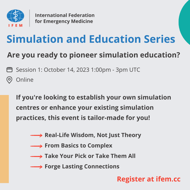 Join us as the IFEM Core Curriculum and Education Committee unveils a novel Simulation and Education Series! Dive into a comprehensive 5-module series that delves into the very heart of developing and operating simulation centres. Register: bit.ly/48KdIhZ