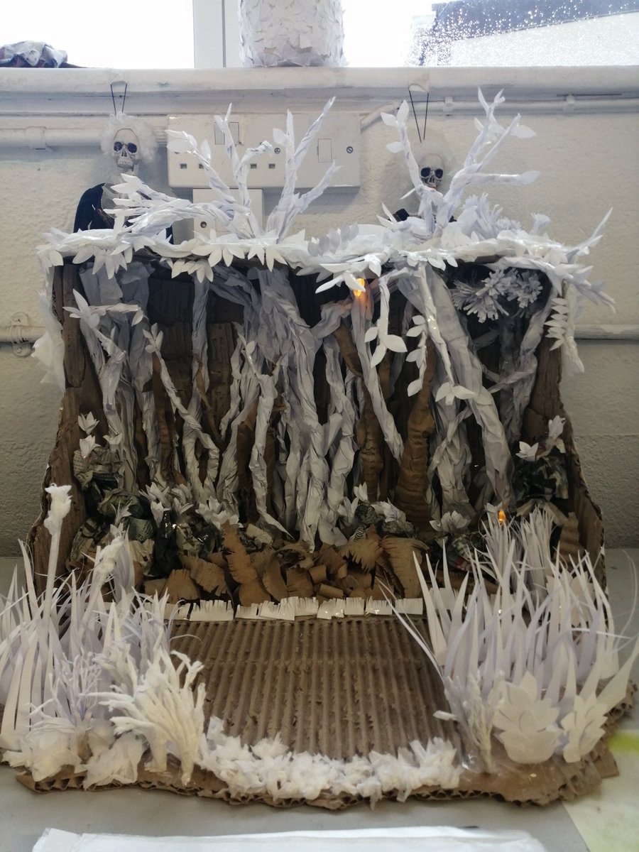 Pretty much complete now, bog and forest environment in a cardboard box. Art college is amazing, really gets creativity going.
#irishlandscape #art #artschool #artcollege