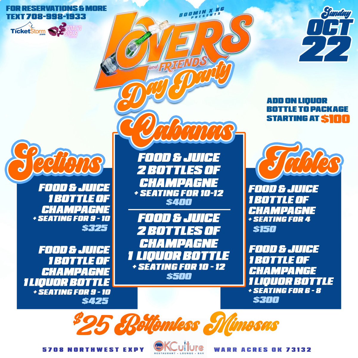 Lovers and Friends DAY PARTY 
OCT 22 - OKC 📍🥂