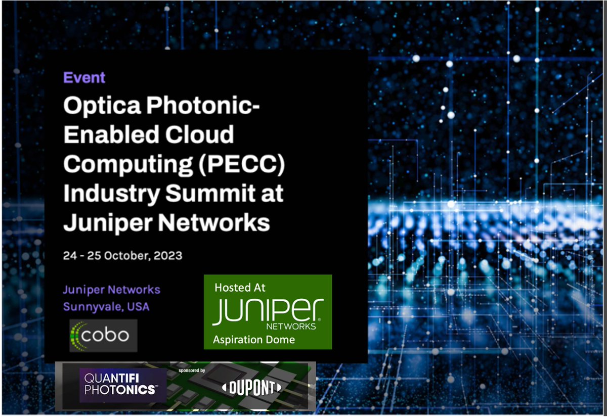 Please Join Us October 24-25 at Juniper Networks Aspiration Dome in Sunnyvale, Ca optica.org/events/industr… 

#fiberoptics #technology #innovation #datacenter