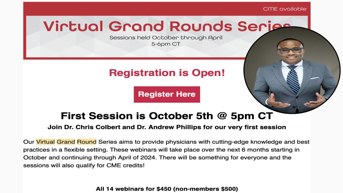 Very excited to be part of @ACOEP virtual grand rounds! Kick off today @5PM CST. Come join us @molly_estes @srrezaie @gbcomp @andyglittle @AcuntoBrian on Thursdays 🤓 #MedTwitter #erdoc #embound #dizzypatient #grace3study