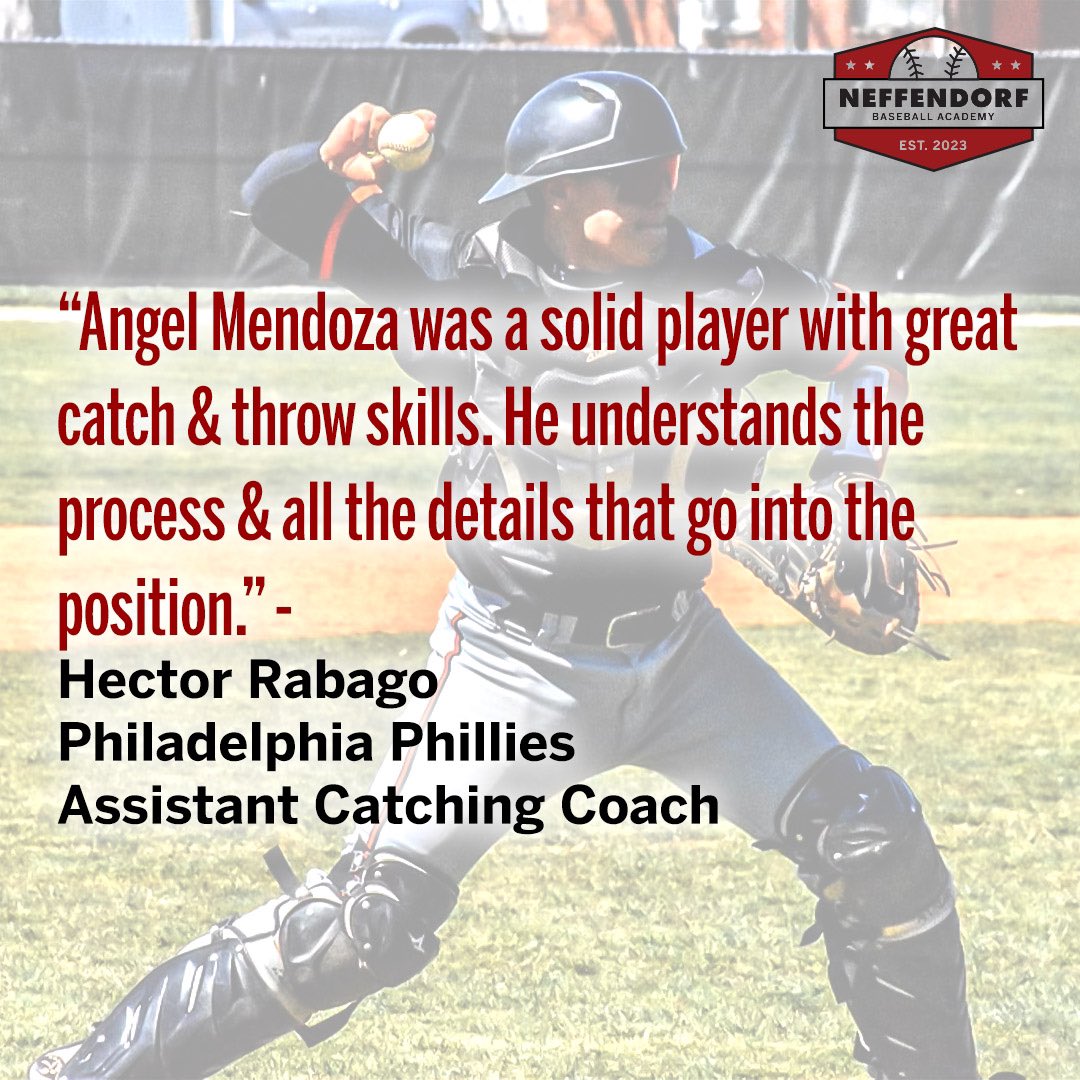 Calling all catchers! If you’re a catcher 6-12th grade, you don’t want to miss this opportunity to attend the catchers skills camp with Angel Mendoza! Register at neffendorfbaseballacademy.com
Camp is Sunday, October 15th