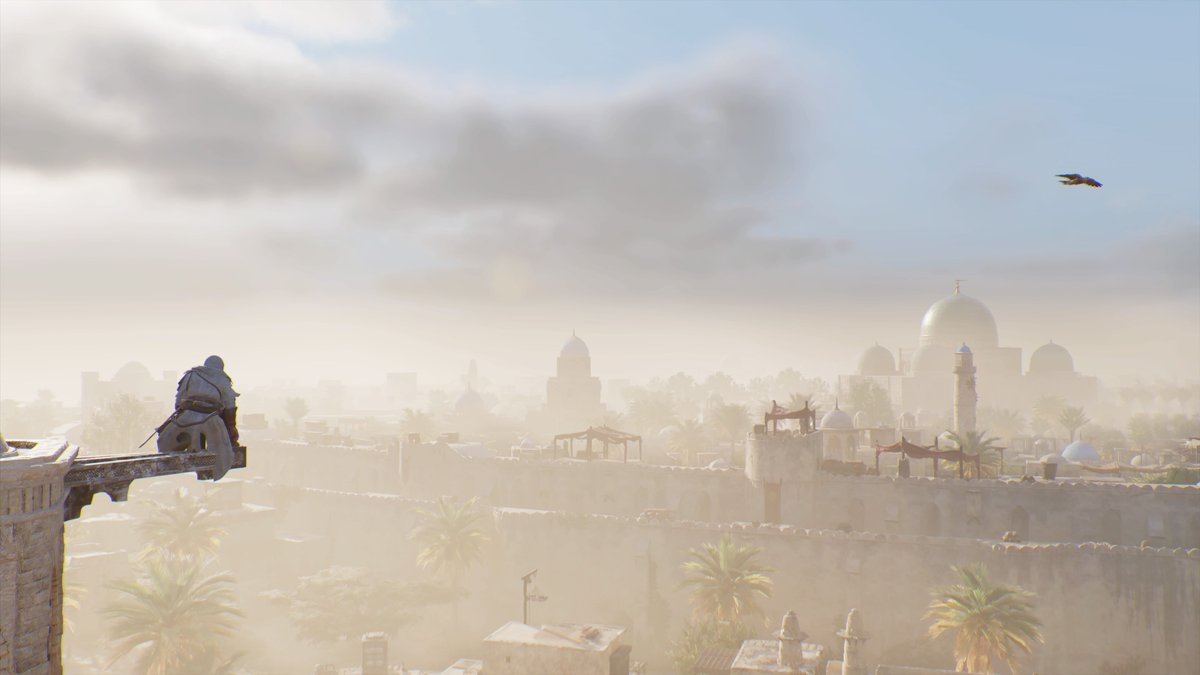 SynthPotato's tweet photo. FIRST IMPRESSIONS: Assassin’s Creed Mirage 

Real AC is BACK

First off I can confirm this plays *NOTHING* like AC Valhalla, While you can tell under the hood they used Valhalla as the basis especially in animations, the movement & stealth is fundamentally so superior in this game it’s not even CLOSE, This could not have been DLC, it’s not QOL changes its fundamentally rebuilt some of these systems.

Parkour is fast, and I mean really fast, way faster than the gameplay preview from June, They must’ve seen the complaints about the pause between jumps because that’s gone, and it feels FANTASTIC, it’s fast, I love how vaulting flows so seemlessly into the movement, the cloth physics look so cool while you’re doing all of it too

Stealth feels like it might be a new high in the franchise which is shocking to say, it feels like everything that made the classic ACs is here like lots of tools but it also has a really strong level design, especially to the world, you just enter buildings while parkouring similar to Unity at times.

Combat slaps, it’s stripped back Valhalla with counter kills, and that single handedly makes it more fun for me personally, i haven’t had many fights yet and will talk abt it more in the full review

Lots of the cut scenes look great, nothing groundbreaking but better than Valhalla, more consistent quality and the story has already hooked me, 

Ubisoft has finally cooked, Assassins are back.