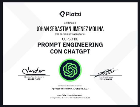 ¡Aprobé el Curso de Prompt Engineering con ChatGPT en <a href="/Platzi/">Platzi</a>! #NuncaParesDeAprender