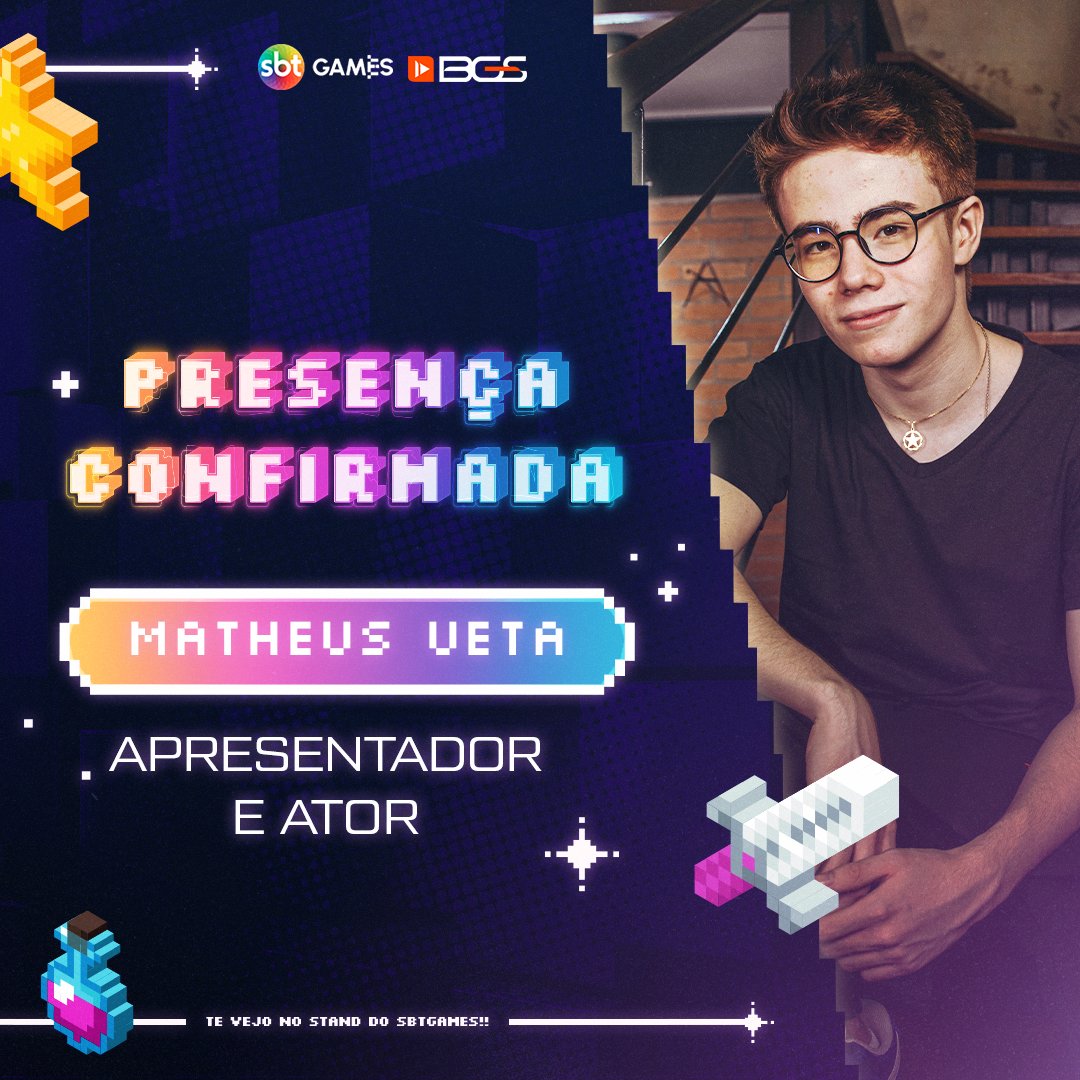 SBT_Games's tweet photo. Ele vem e a roleta mais famosa do Brasil também! ✨

@matheusueta vai estar presente no palco do SBT Games na #BGS23 😍

O #SBTGames espera você lá de 11 à 15 de outubro. https://t.co/dwWVxEHcZ2
