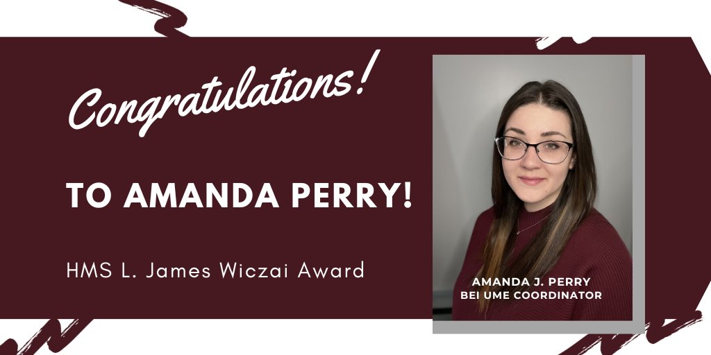 The #BEICongrats our UME Coordinator @PerryAmandaJ for receiving this year's L. James Wiczai Award from @harvardmed for excellence in #MedEd administration!

#MedTwitter

@BrighamWomens @MassGenBrigham