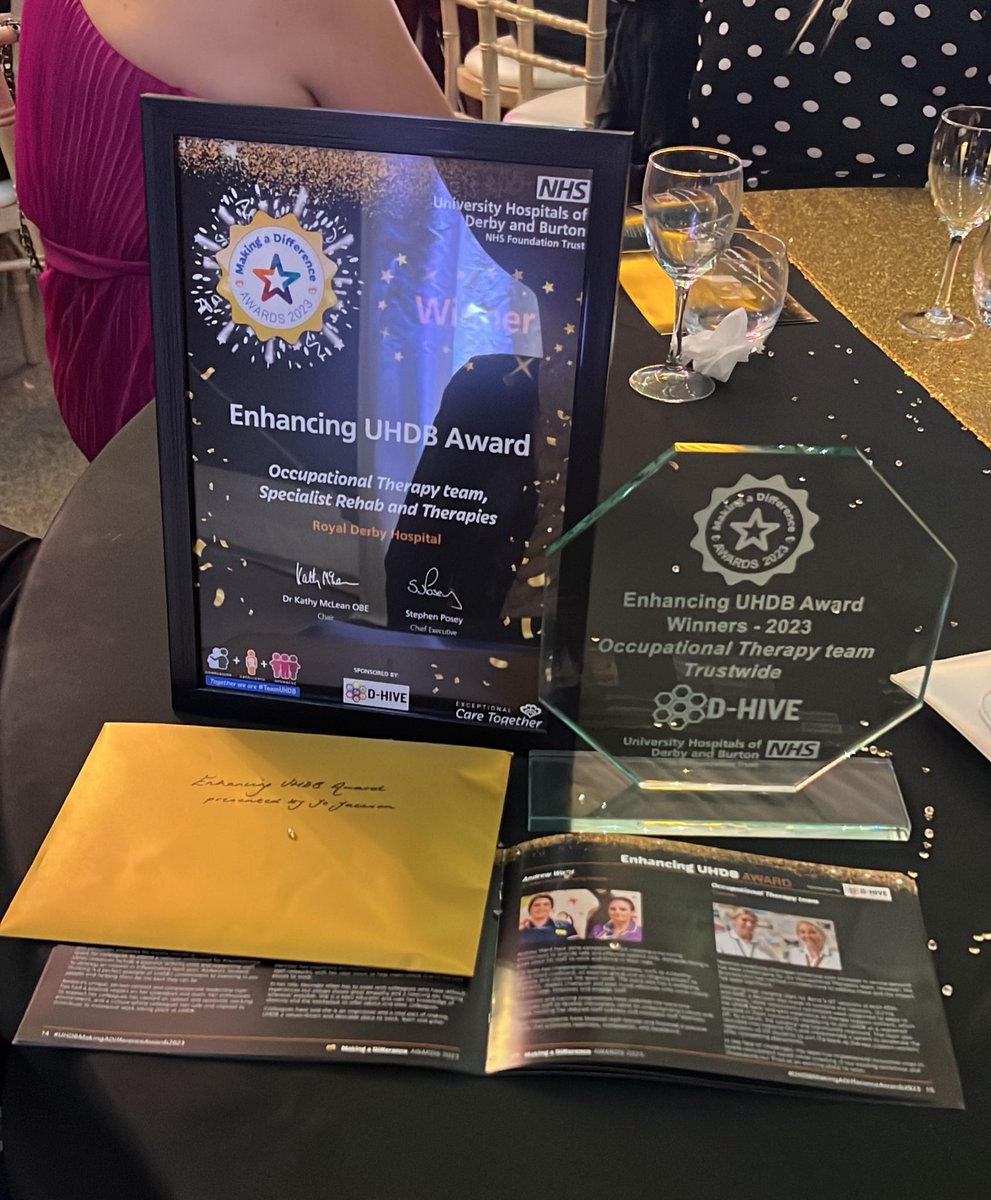 Helen Hands (@helenhands_) on Twitter photo What a fantastic night at the UHDB Making a Difference awards, so incredibly proud to say we won the Enhancing UHDB award for improving the OT workforce. What a super effort from everyone 🎉 <a href="/UHDBTrust/">University Hospitals of Derby and Burton NHS FT</a> #OT #occupationaltherapy What a fantastic night at the UHDB Making a Difference awards, so incredibly proud to say we won the Enhancing UHDB award for improving the OT workforce. What a super effort from everyone 🎉 <a href="/UHDBTrust/">University Hospitals of Derby and Burton NHS FT</a> #OT #occupationaltherapy