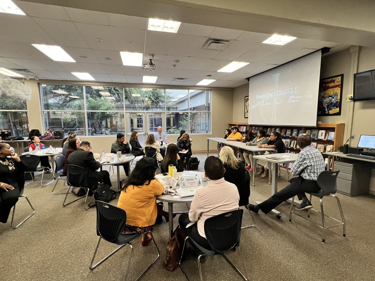 Gonzales_MSMath's tweet image. Today, 23 middle school principals listened to students at @NISDRoss talk about Productive Struggle in Math and how it relates to their own math story and identity. This is one of the many reasons I love my job! I'm so proud of the work our math teachers are doing. #MSMathNISD
