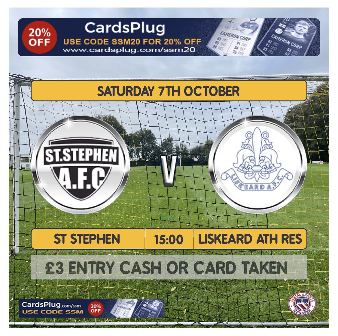 StStephenAFC's tweet photo. Next up @LiskeardAthRes to the rec on sat with 3pm ko .

Another tough test no doubt . 

#wekeeptrying

💛🖤

@john85745868 @Ron_ejuleff @markrapsey1 @Cornishfootball https://t.co/gvtI0LDwF8