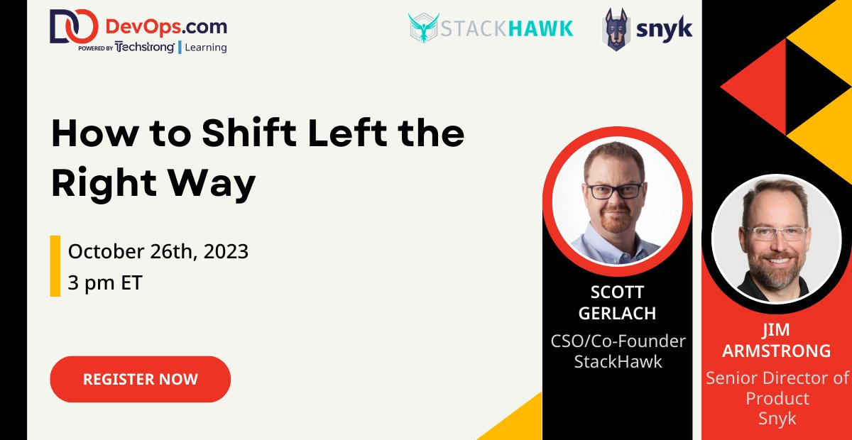 Don’t let the idea of “shifting left” spook you 🎃👻

Join us and our friends at <a href="/snyksec/">Snyk</a> on Thursday, October 26th, for our webinar: How to Shift Left ⬅️ the Right Way ✅

webinars.devops.com/how-to-shift-l…