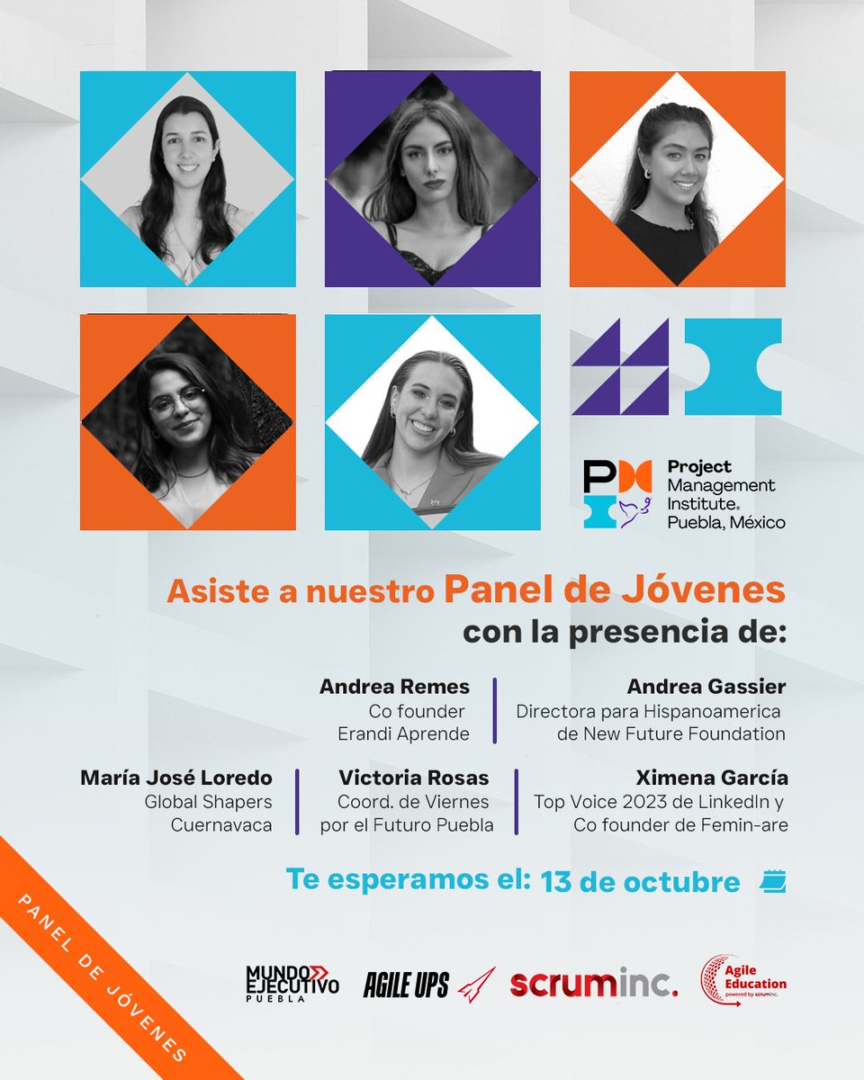 PMIPuebla's tweet photo. Te invitamos a nuestro panel de jóvenes donde nos compartiran acerca de su impacto con proyectos a favor de la sociedad civil, cambio climático e igualdad de género

Adquiere tus entradas en 🎟️

https://t.co/kleSMBewOo

#savethedate
#projectmanagement
#togheterwecan https://t.co/pkAuxZSesE