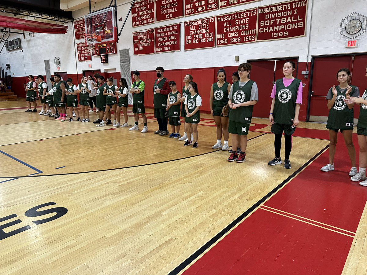 Dartmouth Unified Sports (@dartunified) on Twitter photo Opened the π season with a game at New Bedford. Fantastic passing and shooting for an early season game!
Dartmouth - 53
New Bedford - 42
<a href="/MrsKPandPALS/">Mrs. KP (she, her) and PALS</a> <a href="/DartAthletics/">Dartmouth Indians</a> <a href="/RShea_DHS/">Ryan Shea (he/him/his)</a> <a href="/mcappello1965/">Michael Cappello</a> Opened the π season with a game at New Bedford. Fantastic passing and shooting for an early season game!
Dartmouth - 53
New Bedford - 42
<a href="/MrsKPandPALS/">Mrs. KP (she, her) and PALS</a> <a href="/DartAthletics/">Dartmouth Indians</a> <a href="/RShea_DHS/">Ryan Shea (he/him/his)</a> <a href="/mcappello1965/">Michael Cappello</a>