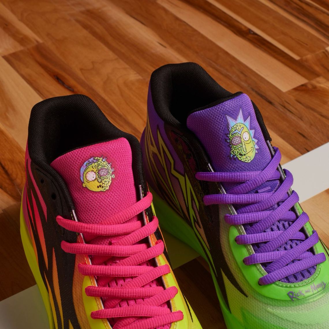Peep the details. 👀 

The #PUMA MB.02 'Rick and Morty' just landed in men's sizing online &amp; in select stores! #FasterInAllDimensions #RickandMorty #zflip4 #tobi_twist #Rickflector #SDCC2023 #domatescorbasi #magikarp  
Original: footlockercad