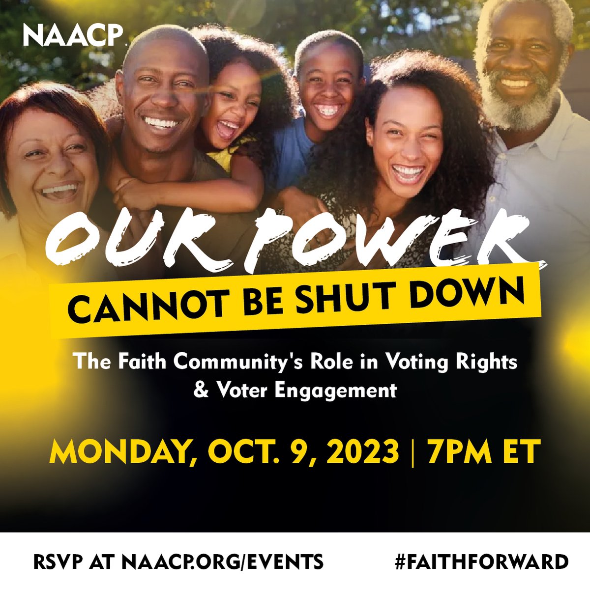 Join us on Monday, October 9 at 7 p.m. ET as we unpack best practices for the faith community as a leader in educating, engaging, and inspiring Black voters to use their voice at the ballot box. 

RSVP today: bit.ly/3RMoP3S

#FaithForward