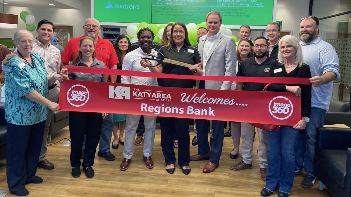 Regions Bank (@regionsbank) on Twitter photo Back in #Houston for another ribbon cutting! We ✂️ the ribbon and joined the <a href="/KatyChamber/">Katy Area Chamber</a> today! 🎉 Back in #Houston for another ribbon cutting! We ✂️ the ribbon and joined the <a href="/KatyChamber/">Katy Area Chamber</a> today! 🎉