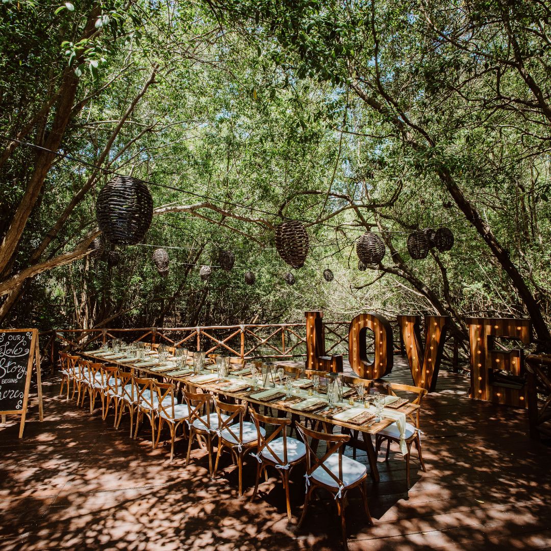 💕Built around a natural ecosystem, exchange your vows surrounded by lush greenery at Sandos Caracol Eco Resort! 🌿✨ 💕Discover their wedding package, venues, family-friendly amenities, & the best waterpark in Mexico during your stay. Read more: rebrand.ly/638edd