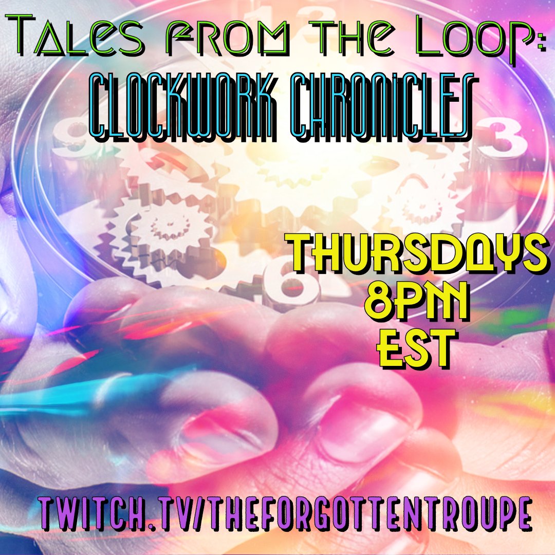 OMG! We're going live in 2 hours! Come join me and the gang as we start our campaign in the TTRPG, Tales from the Loop! See you there! @forgottentroupe #livestream #actualplay #indiegames #ttrpgcommunity #ttrpgfamily