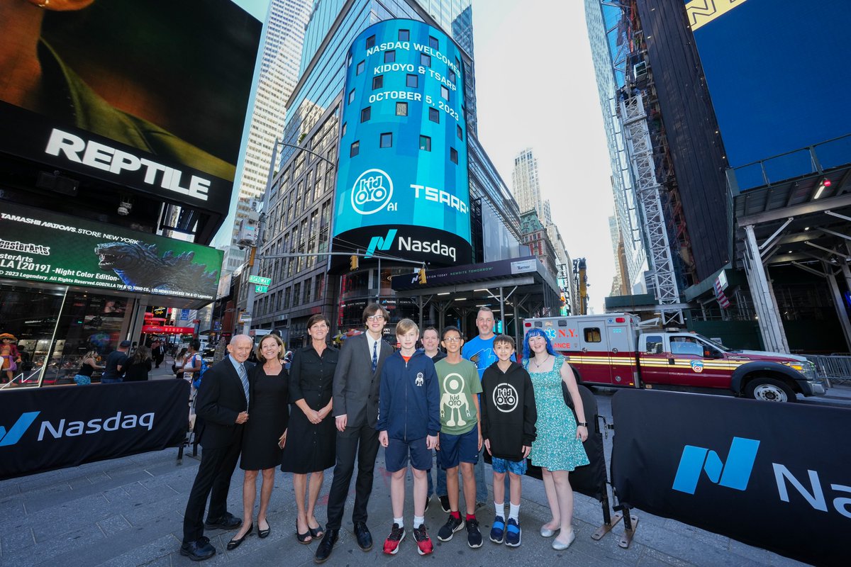 NasdaqExchange's tweet image. Coding education company kidOYO® rings the @NasdaqExchange Closing Bell alongside TSARP, a weekly podcast where kids share their knowledge and insight on coding and tech news.

Now through February, kidOYO® and TSARP will be live-streaming daily technology and programming…