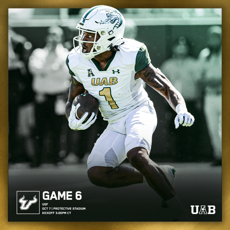 UAB_FB's tweet photo. 𝐂𝐇𝐈𝐋𝐃𝐑𝐄𝐍'𝐒 𝐇𝐀𝐑𝐁𝐎𝐑 𝐆𝐀𝐌𝐄

UAB to play its 7th annual Children's Harbor Game on Saturday at Protective Stadium.

🆚: South Florida
🗓️: Saturday, Oct. 7
📍: Protective Stadium
🕒: 3 p.m. CT
📺: ESPN2
📻: 94.5 WJOX
🎟️: https://t.co/ljD0NVTSCG

#WinAsOne