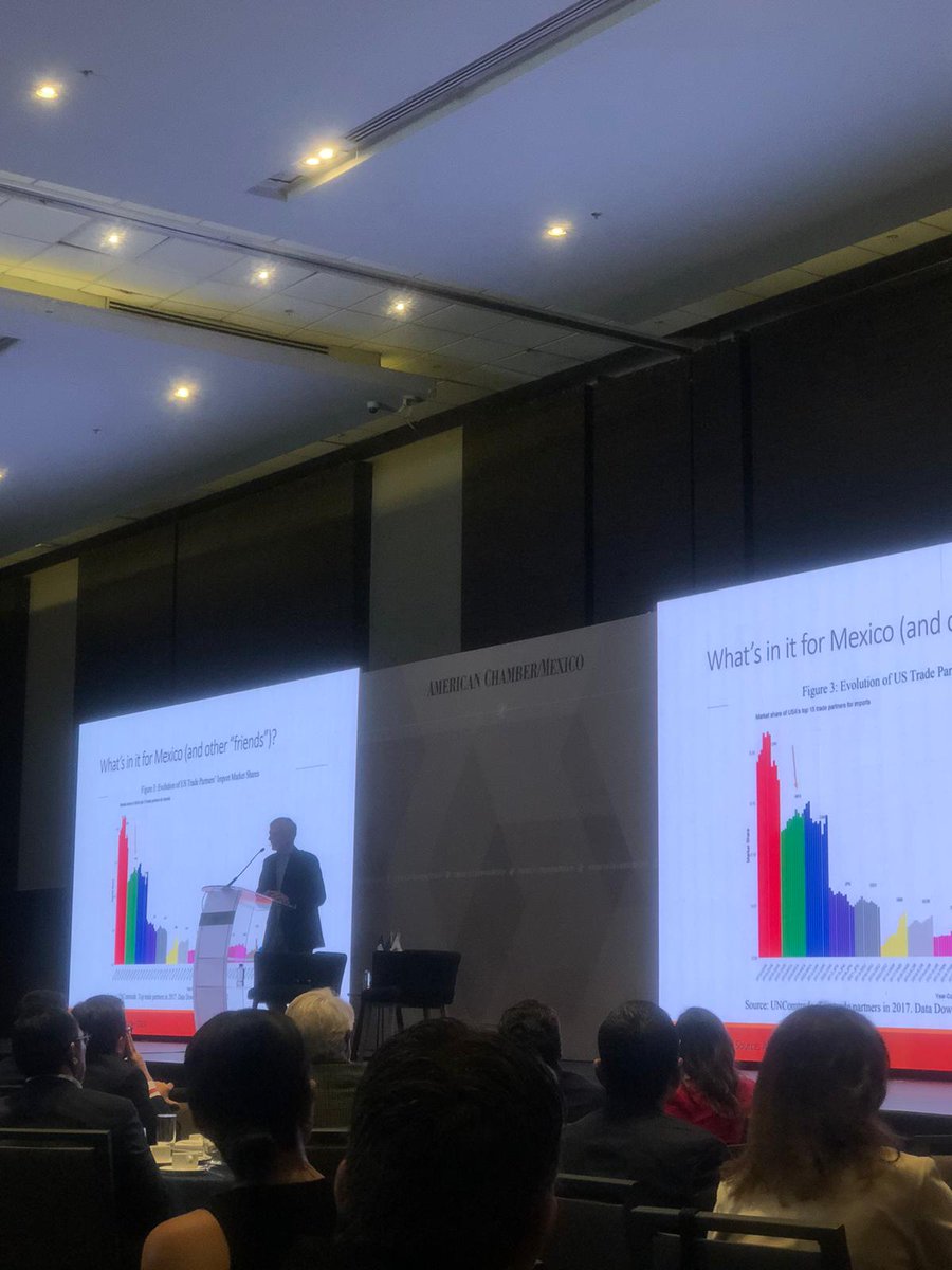 maricarmenbe71's tweet photo. My dear friend @PedroCasas &amp; @DaniRodrik discussing firm dynamics in 🇲🇽 and the gaps to productivity and shared growth at the @AmChamMexico Economic Forum. Exactly the type of conversations that need to be happening 👏 https://t.co/80l8NOXGr1