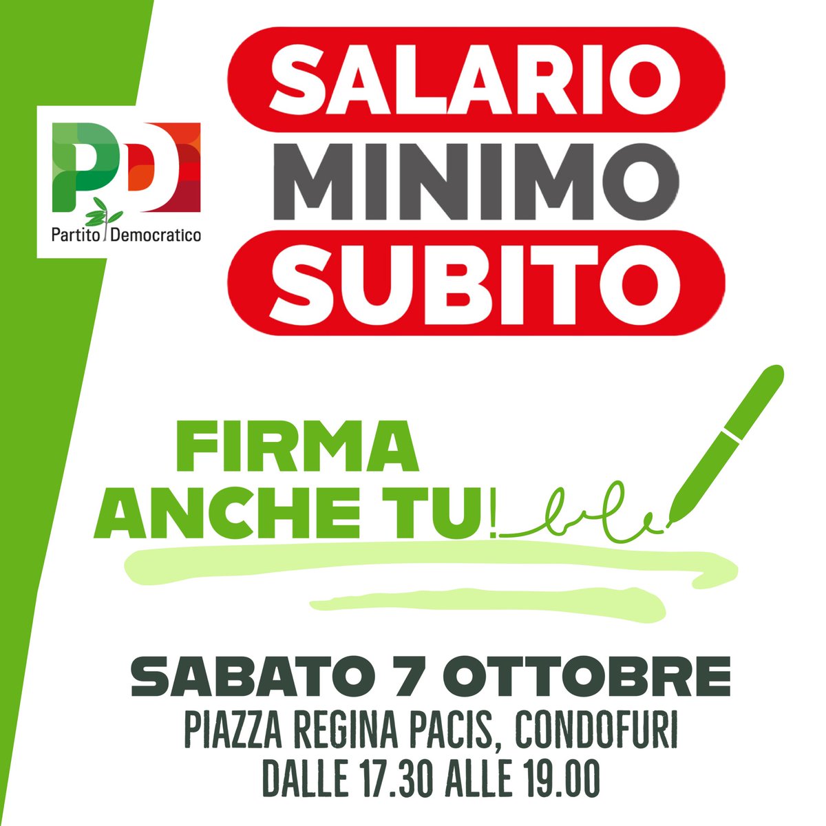 PDCalabria's tweet image. Cerca la piazza dove poter firmare per il #salariominimo
