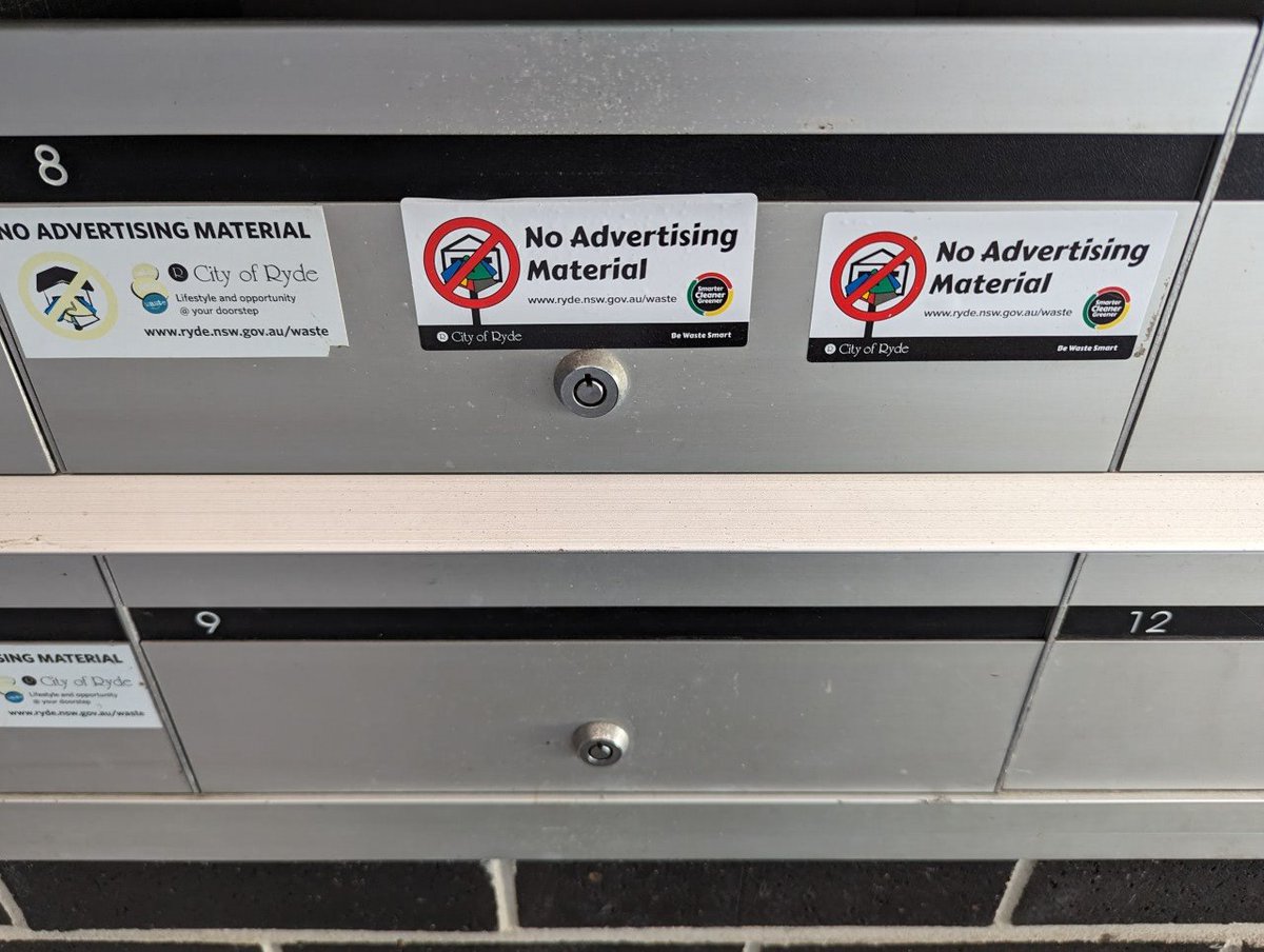 james____s's tweet photo. @PricelineAU @ALDIAustralia and others (pillowtalk, Bing lee) you have a lazy, careless and disrespectful distributor in Ryde, NSW who apparently can't see the prominent labelling on my mailbox. Please contact them and ask them to refrain from distributing unwanted material. https://t.co/TvVci3tJqO