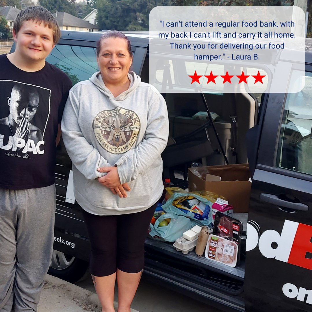 Thank you for the kind words Laura! We're always happy to help.  

#bccharity #foodbankscanada #mobilefoodbank #mapleridgefoodbank #foodbankonwheels #mobilefoodbank #christmasfundraiser #foodbankdelivery  #foodhampers