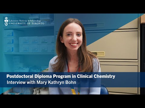 📣Applications for our Postdoctoral Diploma in Clinical Chemistry are now open! 

Application deadline: January 15, 2024 to start July 1, 2024

Watch the video featuring Mary-Kathryn Bohn and why she applied to the program. 

🔗 ow.ly/9eou50PTF91

#uoftmedicine #clinchem