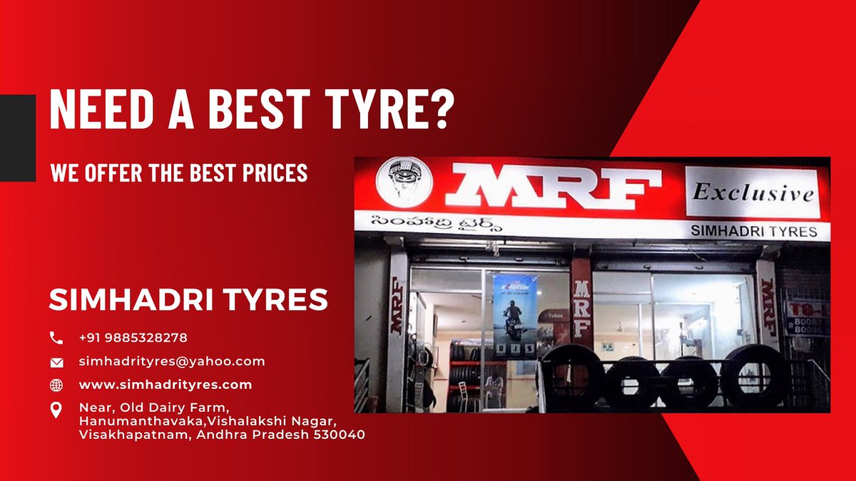 mrftyreindia's tweet photo. "Ready to Roar in
Visakhapatnam!
SIMHADRI Tyres -
Unleashing the Best on the Roads! #mrf #mrftyres #simhadrityres" https://t.co/Kq5j2C8PZi