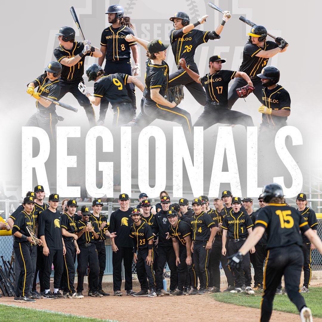 wloobsb's tweet photo. REGIONALS ARE HERE. Your Waterloo Warriors are facing off against @WLUBaseball @UWinBaseball @Stangs_Baseball Friday and Saturday with a birth to the Final Four on the line. Buckle up as the boys look to defend their regional crown #GoldRush #GoBlackGoGold https://t.co/y7HIHiEA6I
