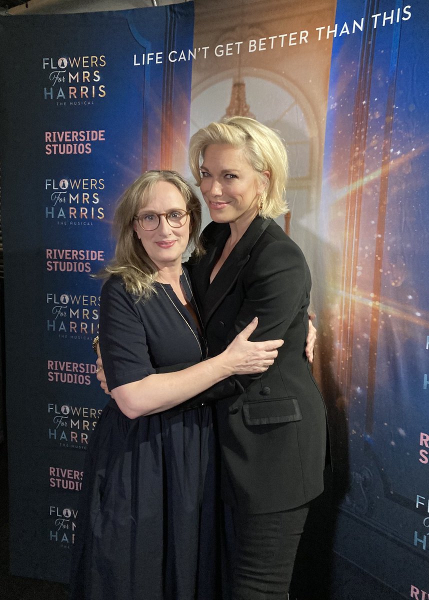 MusicalTheatreR's tweet photo. Life really can’t get better than this! Two Queens of British Musical Theatre ⁦@jennarusselluk⁩ ⁦⁦@hanwaddingham⁩ Celebrating opening night ⁦@MrsHarrisLDN⁩ ⁦@RiversideLondon⁩. Happy Birthday Jenna too! 🎂🥂🍾 Review to come - not enough ⭐️‘s… https://t.co/Otp0ju3KcR