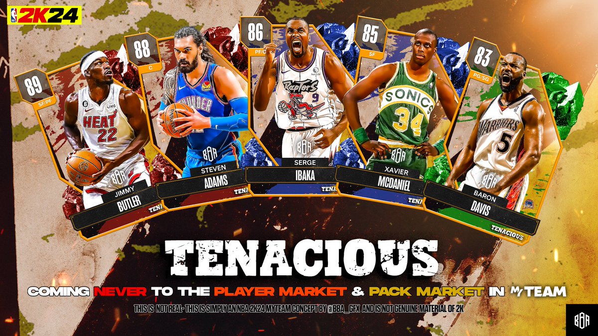 🚨CONCEPT ALERT🚨
Tenacious- a set regarding players with grit and fortitude in the way they play. Set contains:
💎 King James 👑
🟪 Spida Mitchell 🕷️
🟪 Rajon Rondo ☄️
... and much more!

Individual cards for content creators (must credit) will be down below 👇