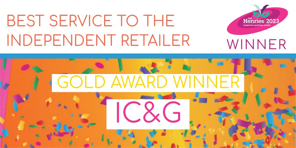 The Henries 2023 Best Service To The Independent Retailer - Gold Award, sponsored by #Cardgains @CyrilService, goes to from @ICGCards 🥳 | #Henries23