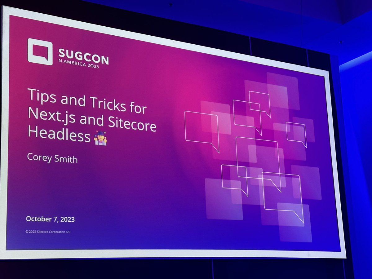 <a href="/sitecorey/">sitecorey</a> is on the floor presenting “Tips and Trick for next.js and sitecore headless”

<a href="/SUGCONF/">SUGCON</a> <a href="/SUGCONNA/">SUGCON North America #SUGCONNA</a> #sitecore #sitecoremvp #SUGCONNA