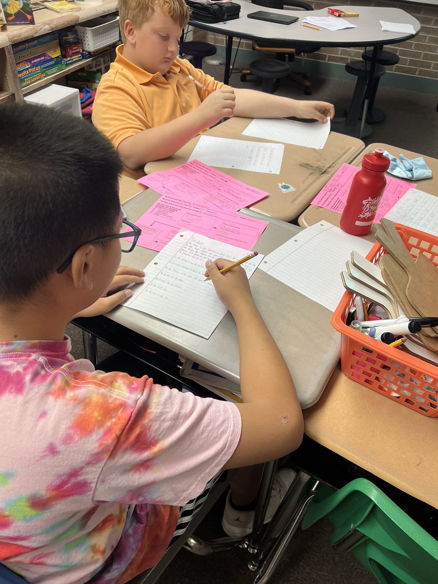 Writing our first drafts of our fractured fairy tale. I’m so excited to read through these. Their ideas are so creative