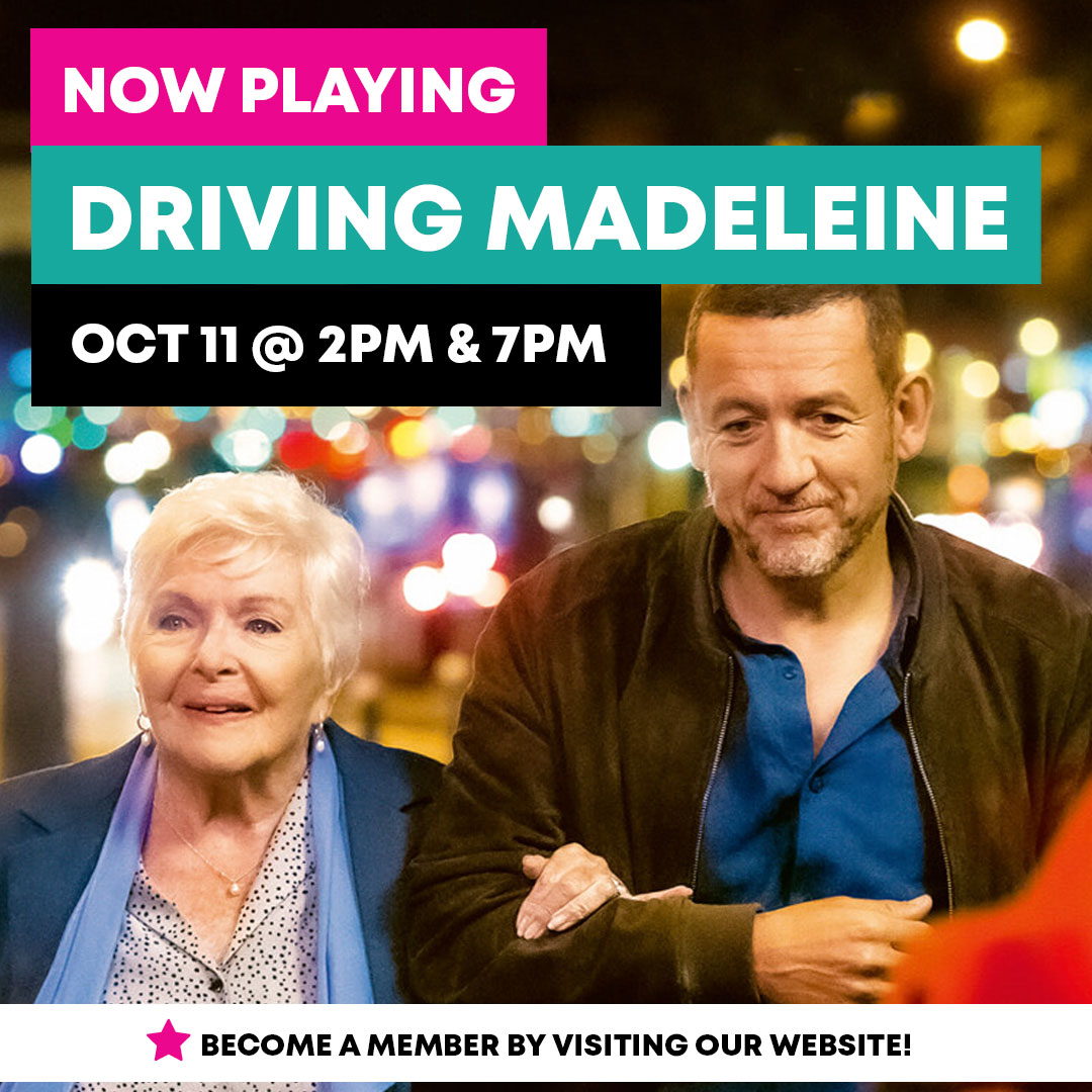 QuinteFilm's tweet photo. Screening Wednesday: DRIVING MADELEINE. Come out to the theatre and grab some popcorn for this "…surprisingly subtle, sweet and absorbing drama." (Rotten Tomatoes) Watch the trailer here: https://t.co/RAIQF0fV6q https://t.co/MX4QwC85TA