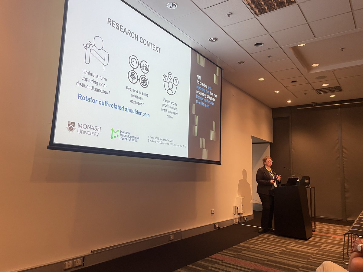 Monash Musculoskeletal Research Unit (@monashmru) on Twitter photo Our very own <a href="/DrFarles/">Dr Melanie Farlie</a> talking about rotator cuff related shoulder pain online screening at the <a href="/apaphysio/">Australian Physiotherapy Association</a> conference
#IGNITE2023 Our very own <a href="/DrFarles/">Dr Melanie Farlie</a> talking about rotator cuff related shoulder pain online screening at the <a href="/apaphysio/">Australian Physiotherapy Association</a> conference
#IGNITE2023