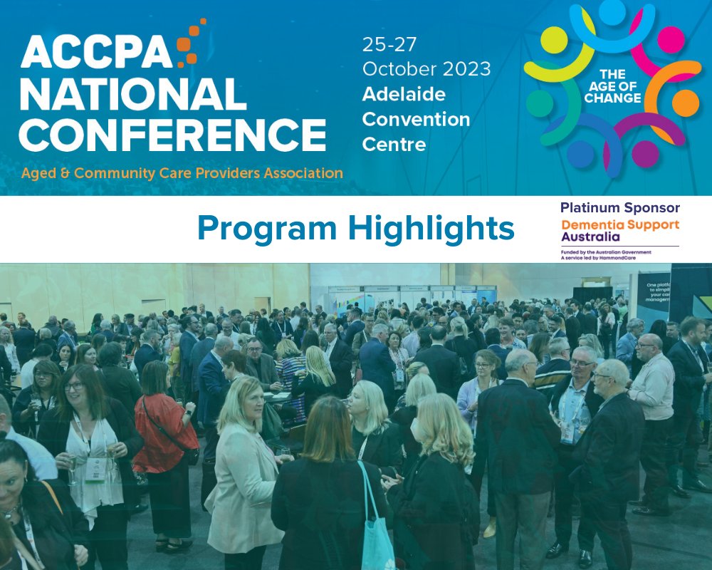 Ageing Australia (@ageing_au) on Twitter photo Our #ACCPANC23 is fast approaching! Join us for three days of thought-provoking discussions on the future of aged care > conference.accpa.asn.au/2023-conferenc…
Get your ticket today > conference.accpa.asn.au/2023-national-…
Our conference is proudly sponsored by <a href="/DemSupportAu/">DementiaSupportAustralia</a>.
#AgeofChange #AgedCare Our #ACCPANC23 is fast approaching! Join us for three days of thought-provoking discussions on the future of aged care > conference.accpa.asn.au/2023-conferenc…
Get your ticket today > conference.accpa.asn.au/2023-national-…
Our conference is proudly sponsored by <a href="/DemSupportAu/">DementiaSupportAustralia</a>.
#AgeofChange #AgedCare