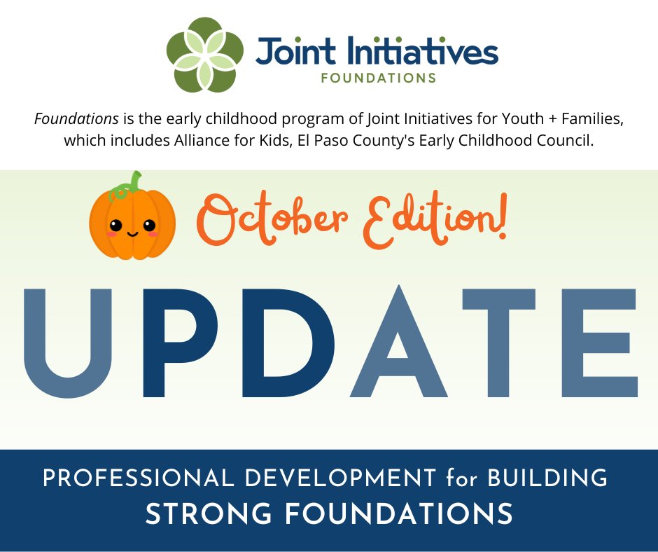 🎃 Be sure to carve out some time to read the October PD Update! Coffee Chats with Coaches, EQIT, free ECE courses via <a href="/pikespeakedu/">Pikes Peak State College</a>, NEW lower training costs in #earlychildhood, and a sweet amount of scholarships! 
🍬conta.cc/3Q5L7N2
#EarlyEdExcellence #ECETraining