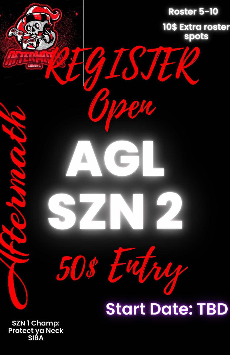 AGLProAm's tweet photo. 🚨🚨🚨REGISTRATION OPEN🚨🚨🚨 

AGL SZN 2 is underway and We are now accepting registration for teams. Join the discord(in the bio)

Team Fee: 50$

Season 2 is expected to be a movie 🎥 
Bring Your Team and showcase your talents. https://t.co/Wx8iwccsH5