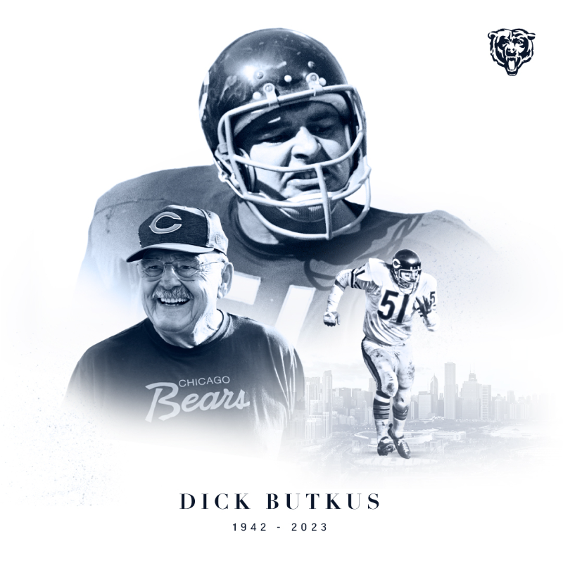 Dick Butkus was a legend who embodied what it means to be a Chicago Bear. Our hearts go out to his family and friends.