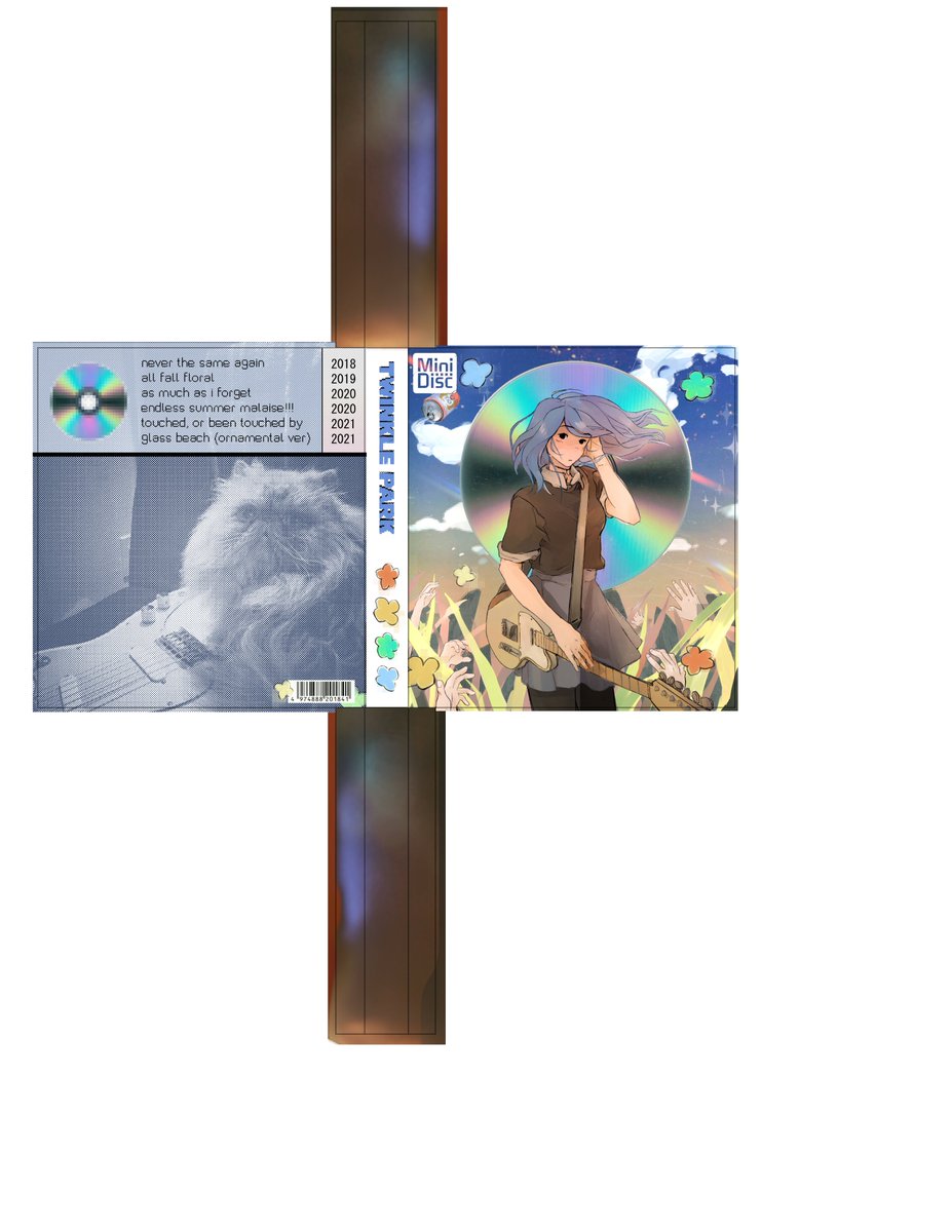 twinkle park / as much as i forget redesign for my diy bootleg minidisc sleeve (hard to explain exactly what i mean by this lol) original design by <a href="/lovelandisle/">alyssa</a> for music by <a href="/afewbruises/">🐳</a>