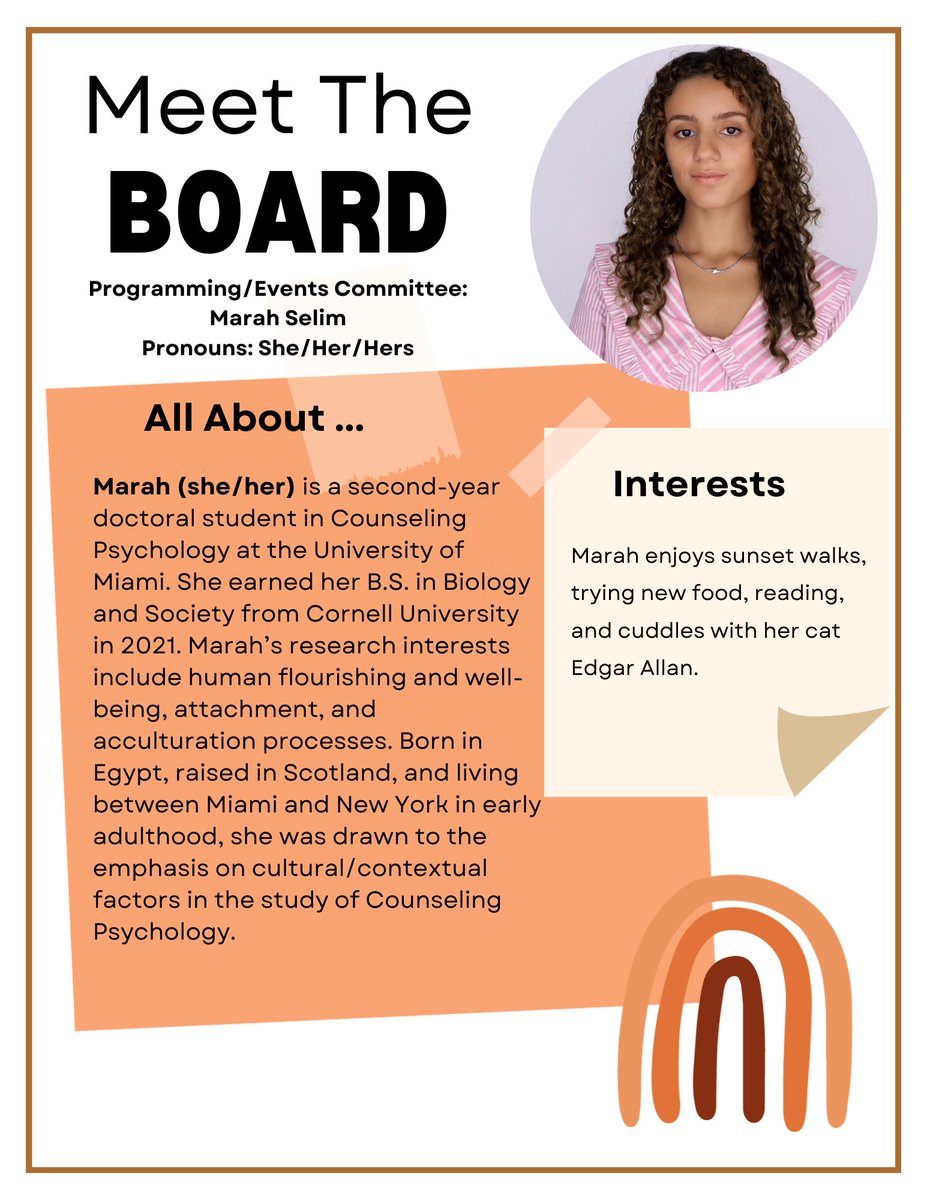 SAS_APAdiv17's tweet photo. Meet one of our Programming/Events Committee Chairs: Marah!
.
.
.
More introductions to come in the near future! .
.
.
#apasas #division17 #sassyupdates #psychologygraduatestudents #meettheboard #counselingpsychology #societyofcounselingpsychology #apa #studentaffiliate https://t.co/vr2yRDzsLC