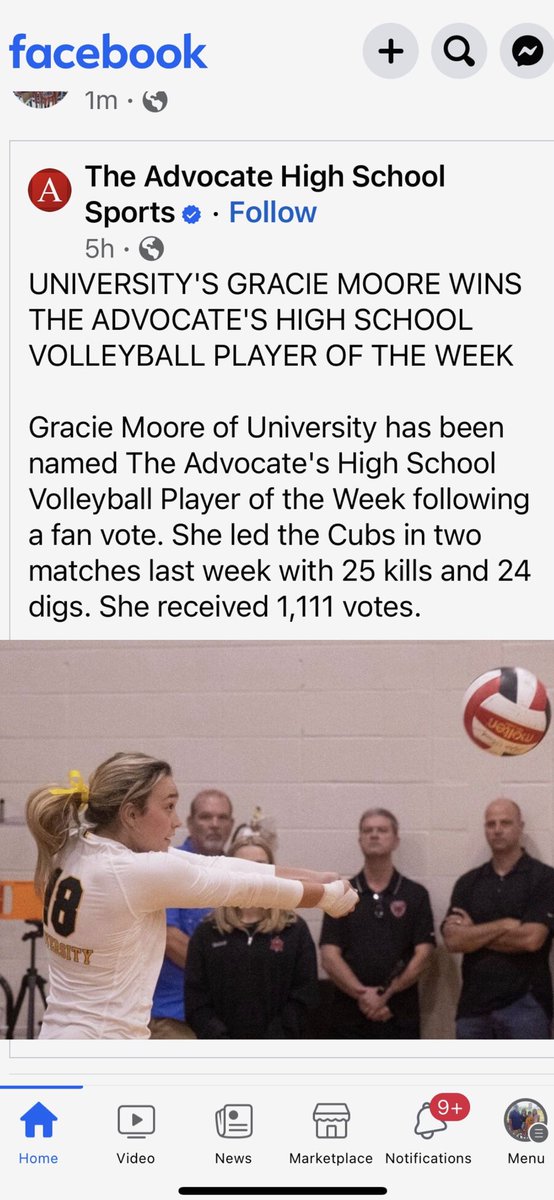 A great honor for <a href="/GracieMoore01/">Gracie Moore</a> that could not be accomplished without great teammates &amp; coaches!
#UHigh
#GeauxCubs