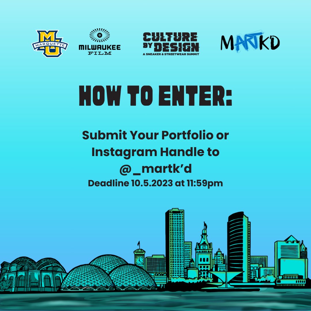 Milwaukee ! We’re collaborating with <a href="/_martkd/">Martk'd</a> and Marquette Basketball on a dope art competition this Saturday at Culture By Design . 

Applications close tonight!