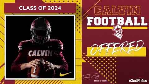 KeeganMcIntyre5's tweet photo. After a great call with @CoachBenDixon, I am very happy to announce that I have received an offer from Calvin College! 
@CoachTwichPN @Coach_MoWeaver @PNHuskieFB https://t.co/IZZhu3SjtN