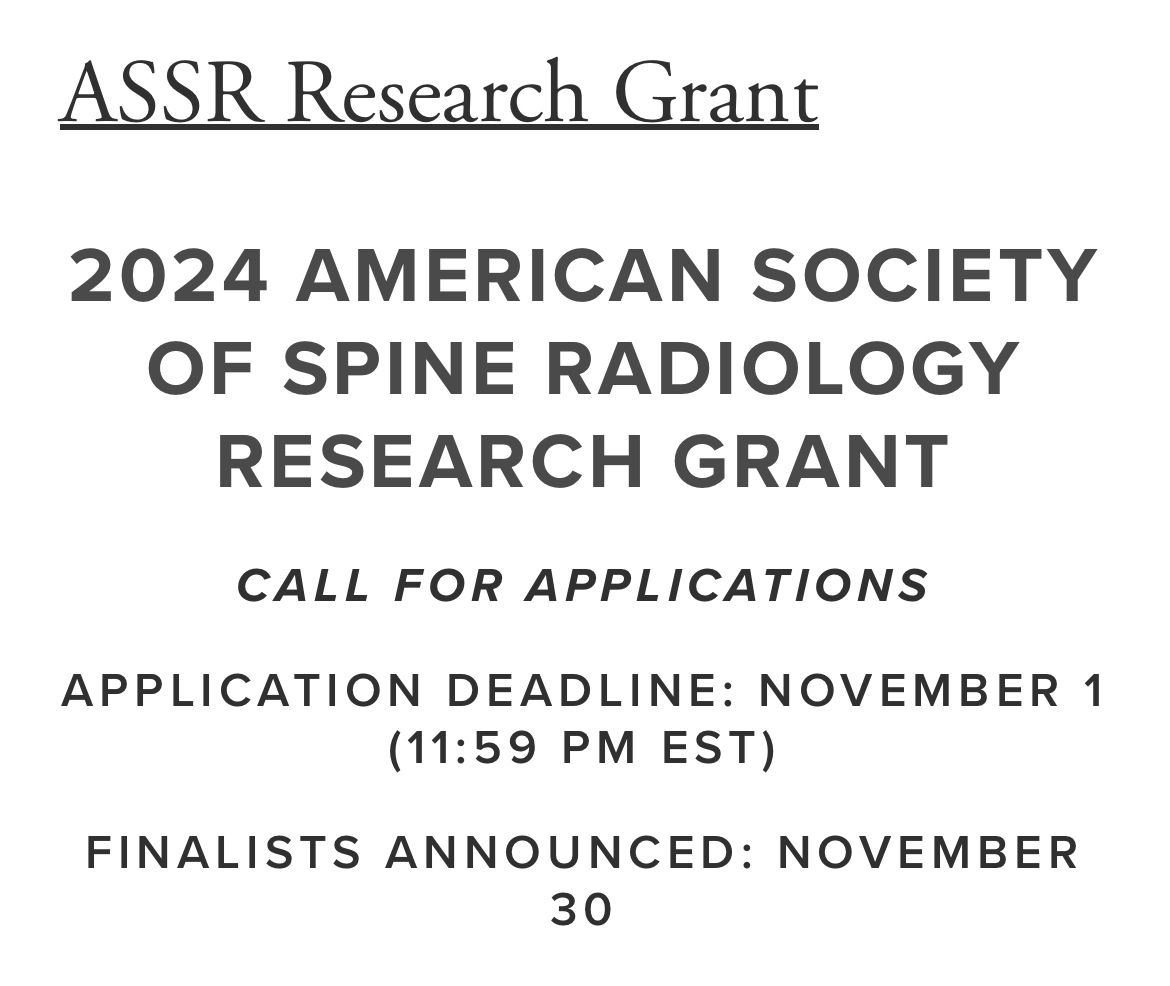 Worried that you missed the #ASSR #Spine #ResearchGrant application? The deadline has just been extended to November 1st! Get more details and apply at buff.ly/3s863cJ