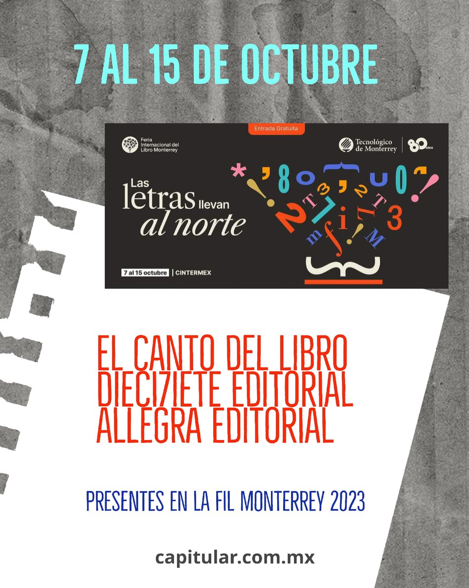magalypinala's tweet photo. Estaremos en la @FeriaLibroMty en el #Stand231 de #escritoresindependientes y en la #FILZócalo 2023 #Stand98 #Carpa2 ...
¡Qué emoción! 📚 https://t.co/oPgSssCoPP