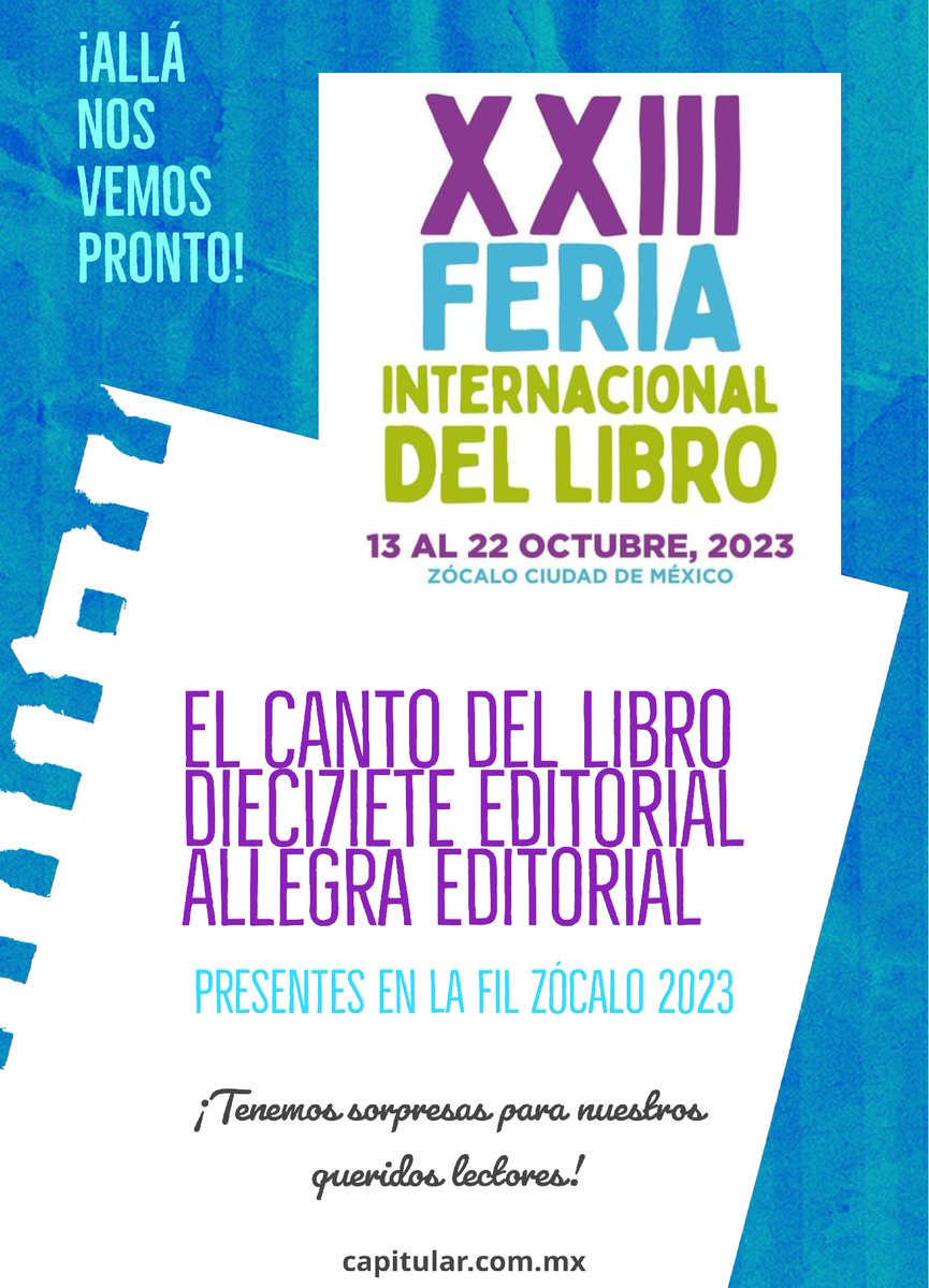 magalypinala's tweet photo. Estaremos en la @FeriaLibroMty en el #Stand231 de #escritoresindependientes y en la #FILZócalo 2023 #Stand98 #Carpa2 ...
¡Qué emoción! 📚 https://t.co/oPgSssCoPP